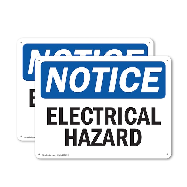 Signmission Electrical Hazard OSHA Notice Sign, Plastic, 10in W x 7in L, 2PK OS-2PACK-NS-P-710-L-11649 - main